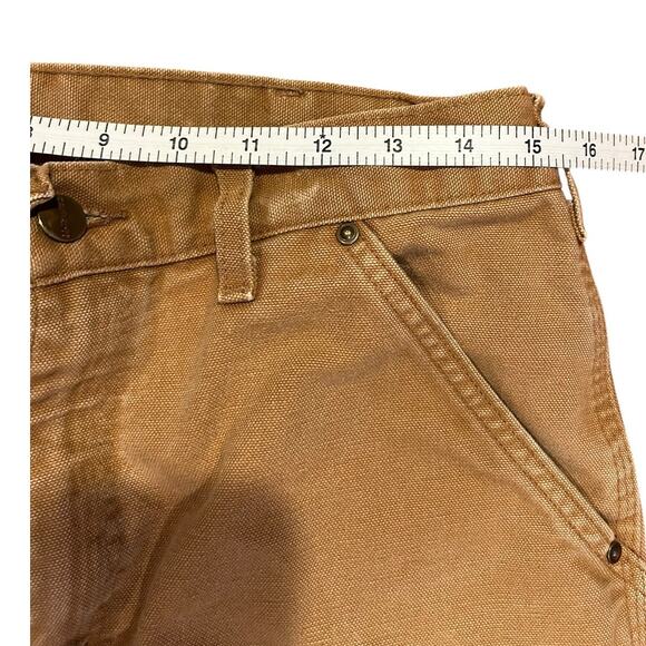 CARHARTT Brown B136 Double Front Washed Duck Loose Fit Distressed Pants 32x34 - Picture 11 of 11